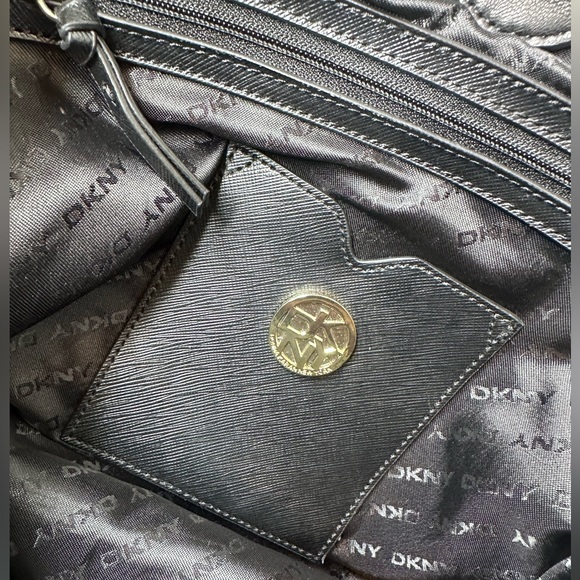 DKNY Black Saffiano Leather Double Zip Tote - Picture 2 of 11